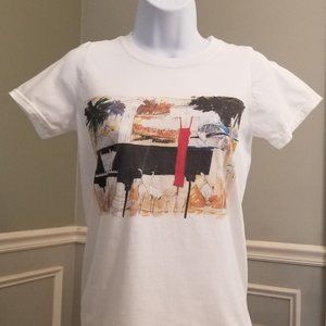 T-Shirt Tee DENNIS CAMPAY Original Design "Melody In Red" Abstract Realism